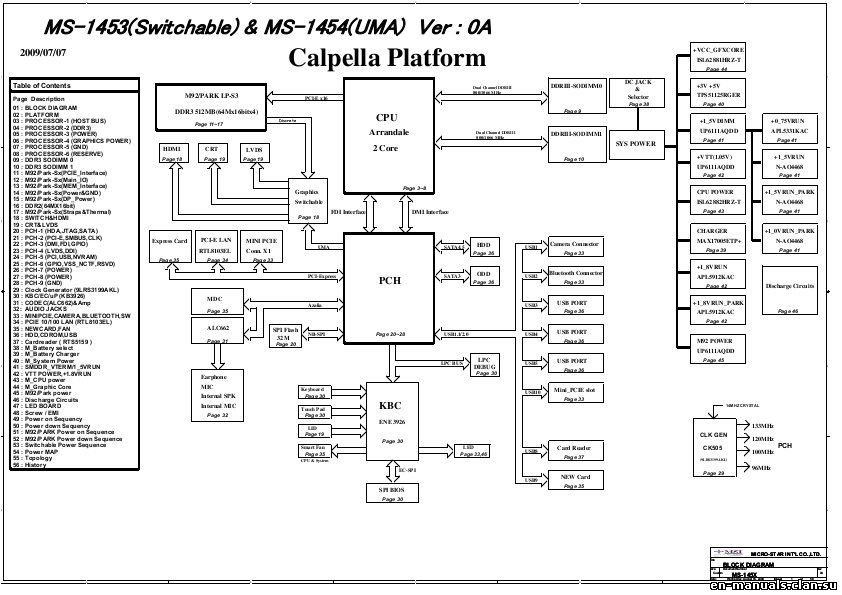 Ms 16w2 схема платы Schematic boardview MSI CR420MX / MSI CX420