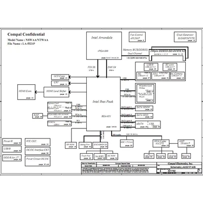 Toshiba Satellite L500 series PCB: LA-5321P schematic