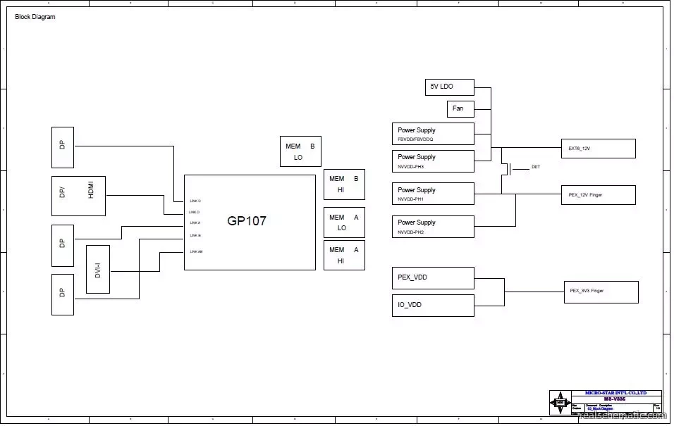 Schematic boardview MSI GeForce GTX 1050 Ti GAMING X 4G
