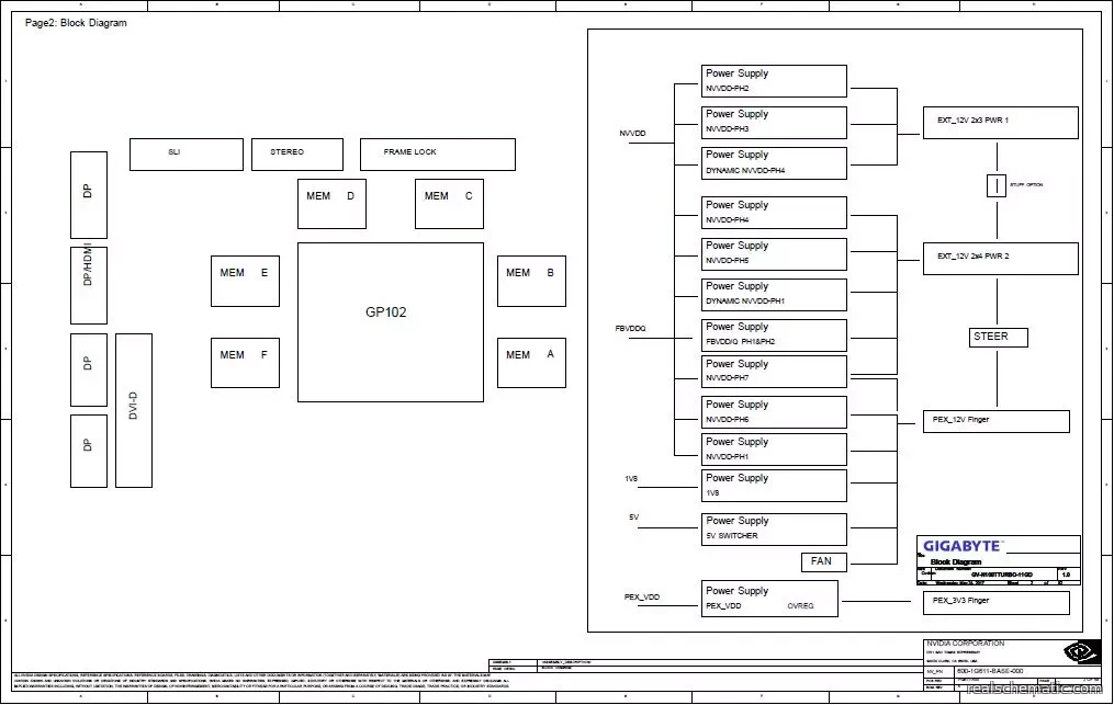 Schematic boardview Gigabyte GeForce GTX 1080 Ti Turbo 11GB