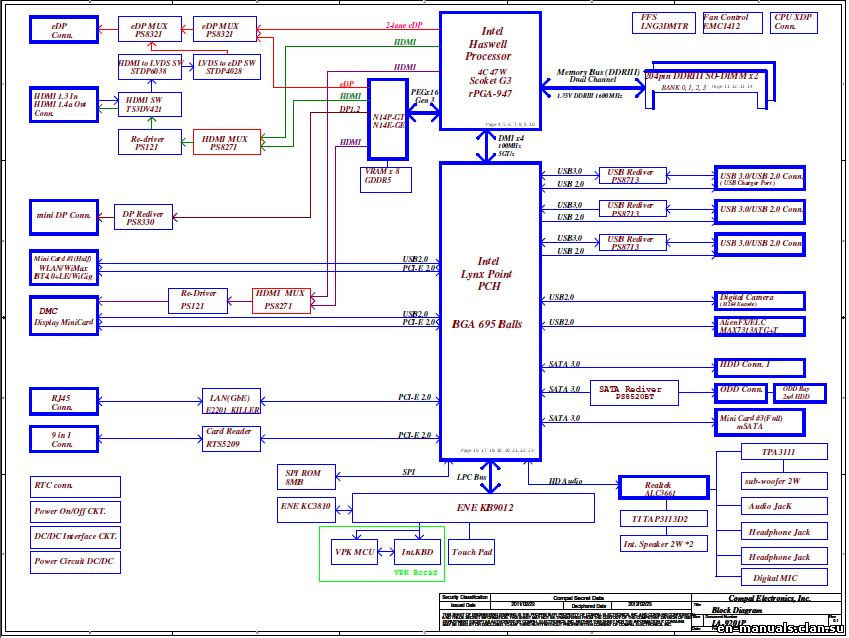 Schematic boardview Dell Alienware 14x R1, Alienware M14x R3